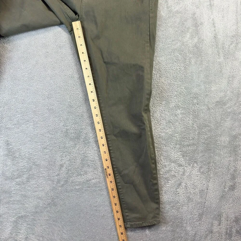 Torrid Jeans Womens 14R Olive Green Sky High Skinny Button Fly Stretch Regular